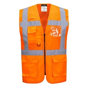 Madrid Hi-Vis Half Mesh Executive Vest Orange