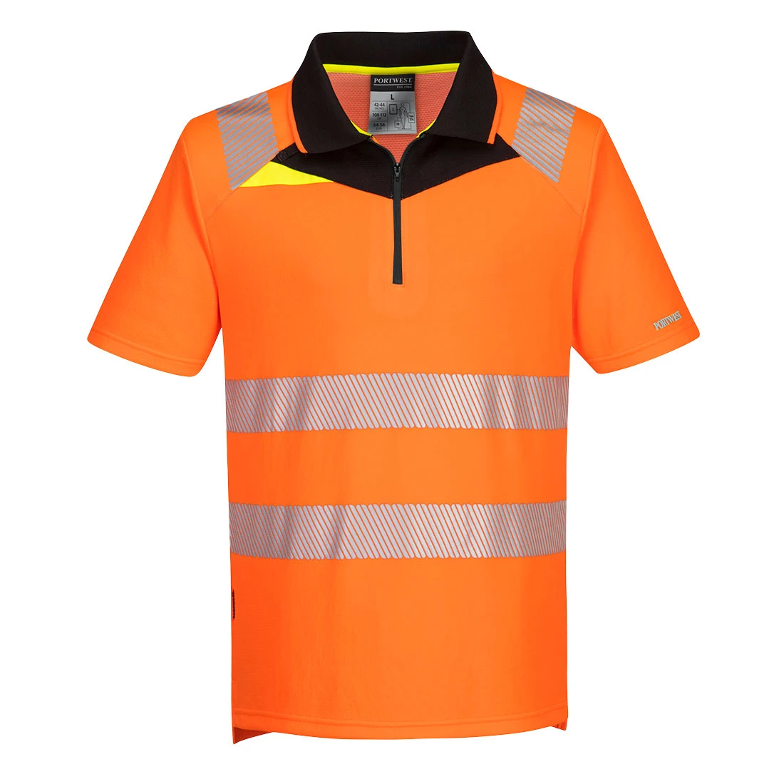DX4 Hi-Vis Zip Polo Shirt S/S Orange/Black DX4 Hi-Vis Zip Polo Shirt S/S Orange/Black