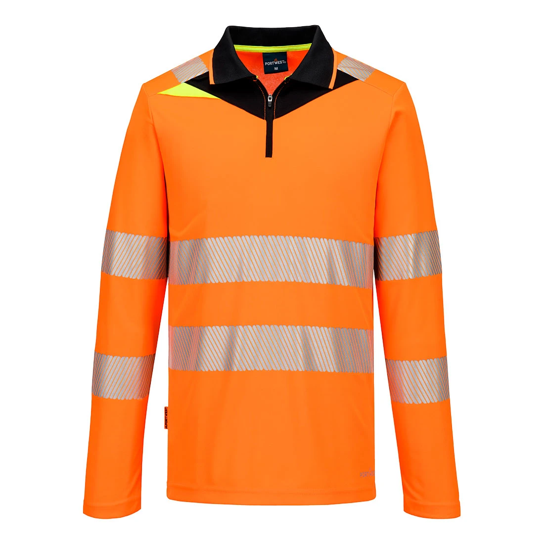 DX4 Hi-Vis Zip Polo Shirt L/S Orange/Black DX4 Hi-Vis Zip Polo Shirt L/S Orange/Black