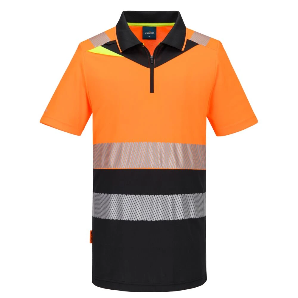 DX4 Hi-Vis Zip Class 1 Polo Shirt S/S Orange/Black DX4 Hi-Vis Zip Class 1 Polo Shirt S/S Orange/Black
