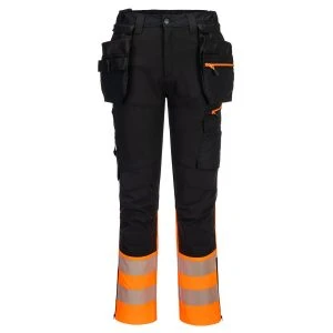 DX4 Hi-Vis Class 1 Detachable Holster Pocket Craft Trousers Orange/Black
