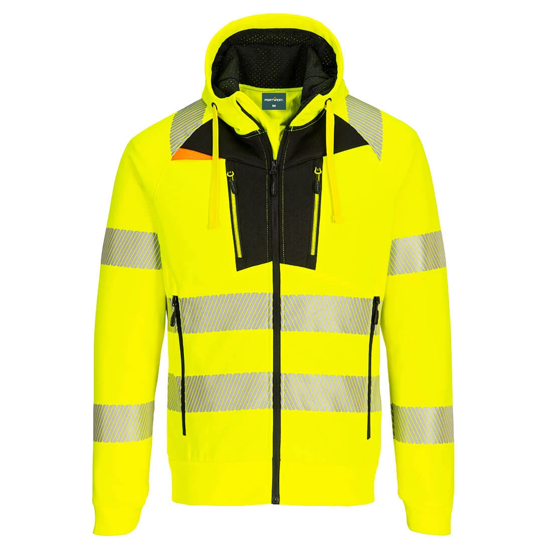 DX4 Hi-Vis Zip Hoodie Yellow/Black