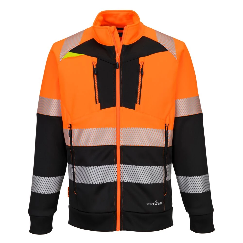 DX4 Hi-Vis Class 1 Funnel Neck Zipped Sweatshirt Orange/Black DX4 Hi-Vis Class 1 Funnel Neck Zipped Sweatshirt Orange/Black