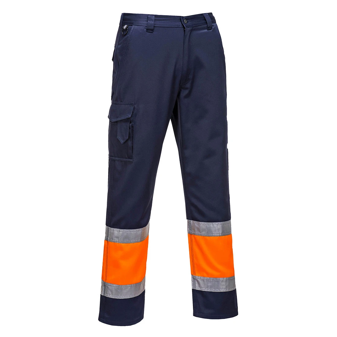 Hi-Vis Contrast Class 1 Service Trousers Orange/Navy