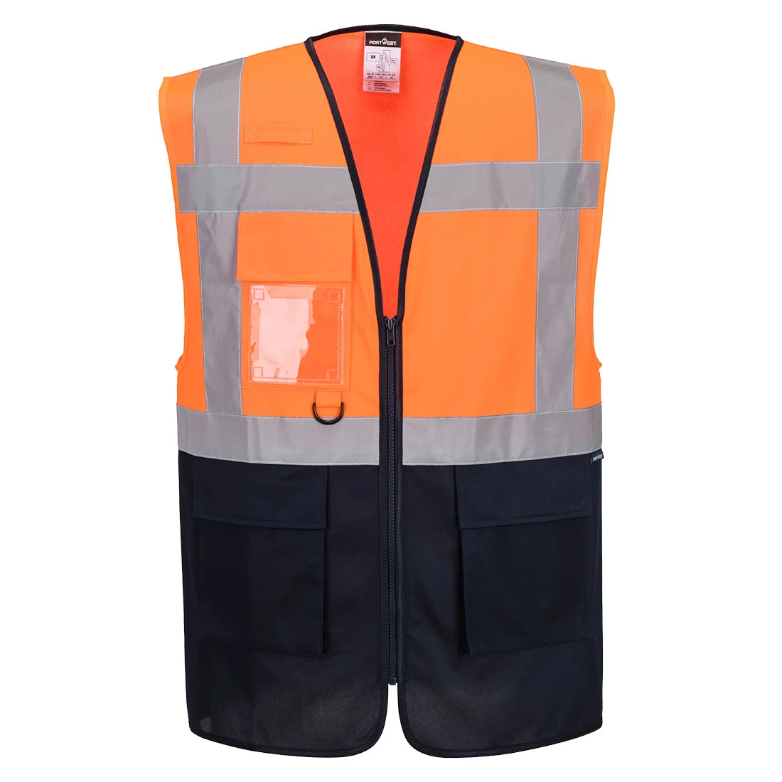 ES1 Essential Hi-Vis Contrast Executive Vest Orange/Navy