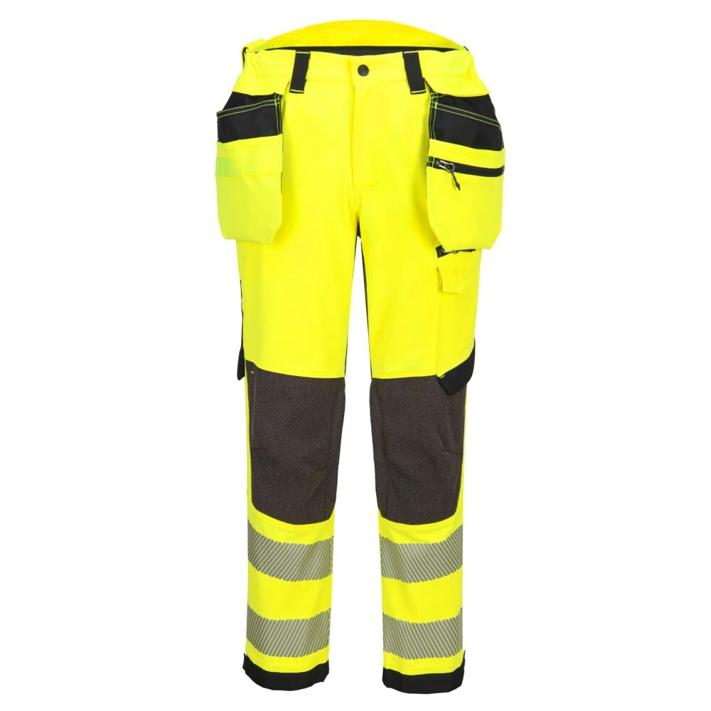 EV4 Hi-Vis Stretch Detachable Holster Class 2 Trousers Yellow/Black Tall Tall