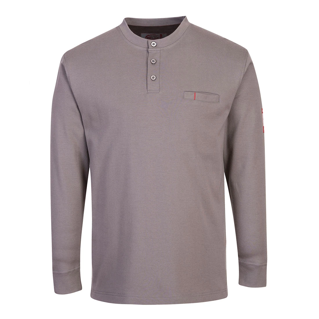 Bizflame Knit FR Long Sleeve Henley Grey