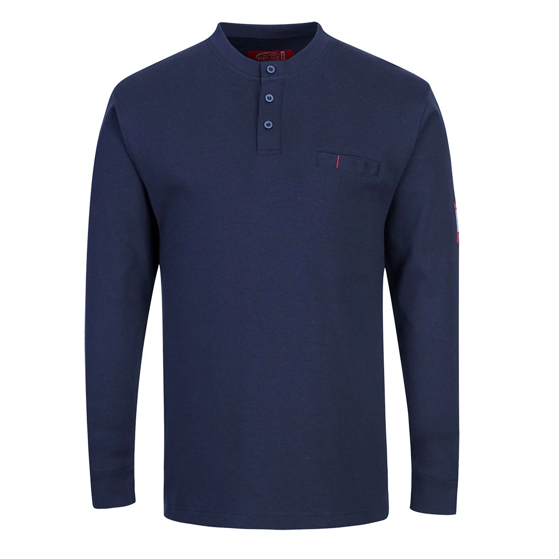 Bizflame Knit FR Long Sleeve Henley Navy