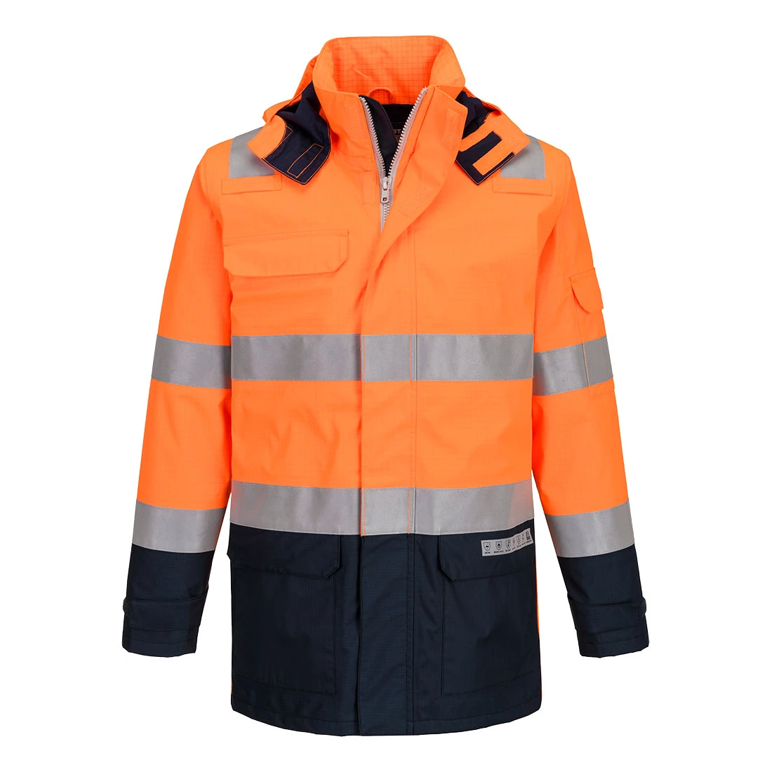 Bizflame Rain+ Hi-Vis Multi-Norm Contrast FR Jacket Orange/Navy Bizflame Rain+ Hi-Vis Multi-Norm Contrast FR Jacket Orange/Navy