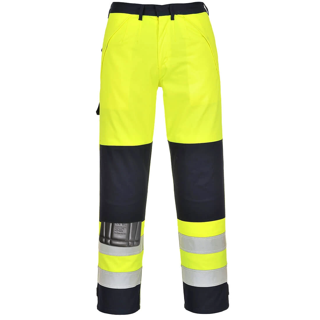 Bizflame Work Hi-Vis Multi-Norm Contrast FR Trousers Yellow/Navy