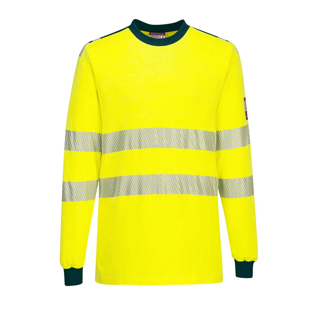 PW3 Modaflame Knit Hi-Vis FR Long Sleeve T-Shirt Yellow/Navy