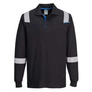 WX3 Modaflame Knit FR Long Sleeve Polo Shirt Black