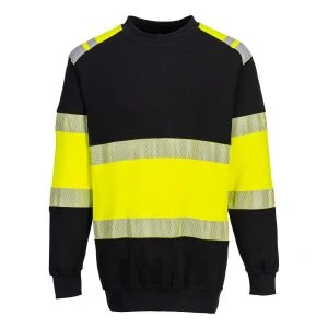PW3 Modaflame Knit Hi-Vis Class 1 FR Sweatshirt Yellow/Black