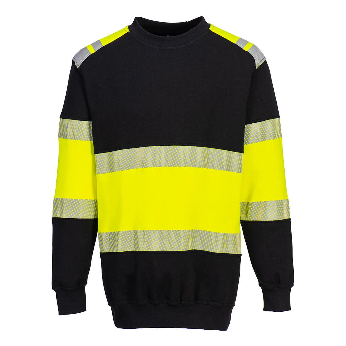 PW3 Modaflame Knit Hi-Vis Class 1 FR Sweatshirt Yellow/Black PW3 Modaflame Knit Hi-Vis Class 1 FR Sweatshirt Yellow/Black