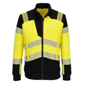PW3 Modaflame Knit Hi-Vis FR Full Zip Sweatshirt Yellow/Black