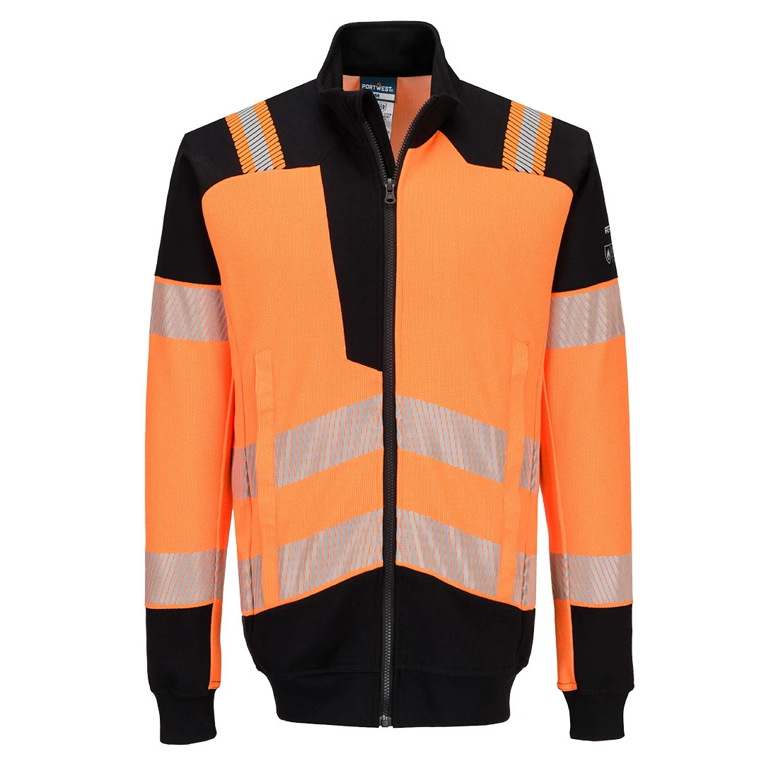 PW3 Modaflame Knit HVO FR Full Zip Sweatshirt Orange/Black