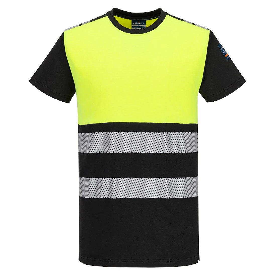 PW3 Modaflame Knit Hi-Vis Class 1 FR Short Sleeve T-Shirt Yellow/Black PW3 Modaflame Knit Hi-Vis Class 1 FR Short Sleeve T-Shirt Yellow/Black