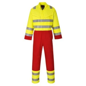 Bizflame Work Hi-Vis Contrast FR Coverall Yellow