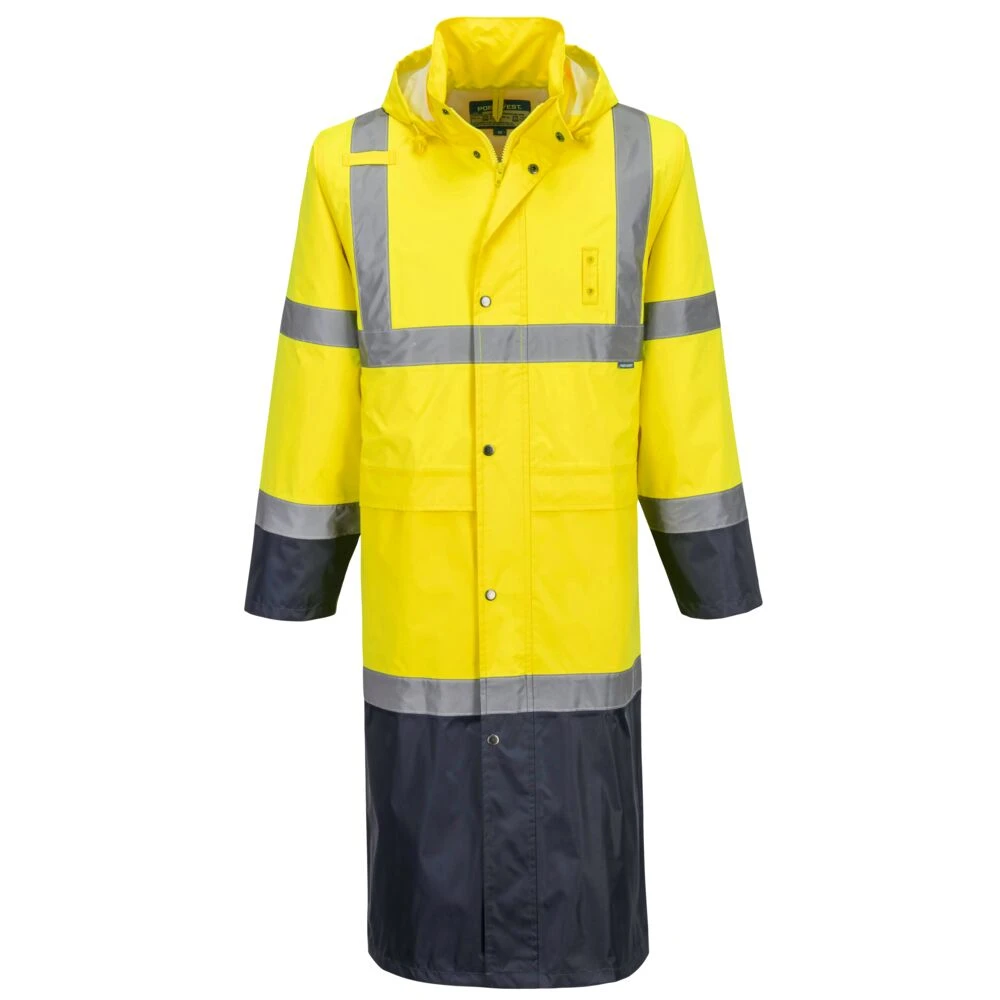 Hi-Vis Contrast Raincoat 122cm Yellow/Navy