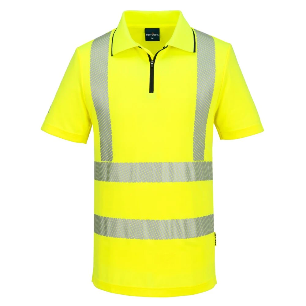 KX3 Sport Hi-Vis Zip Polo Shirt S/S Yellow