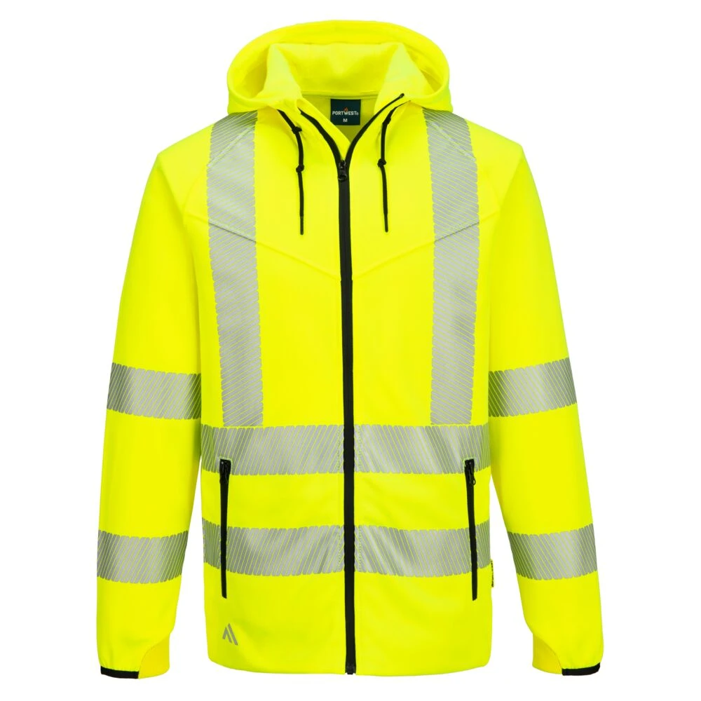 KX3 Sport Hi-Vis Zipped Hoodie Yellow