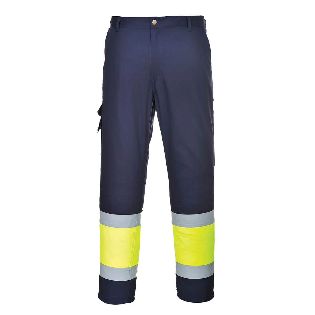 Hi-Vis Lightweight Contrast Class 1 Service Trousers Yellow/Navy