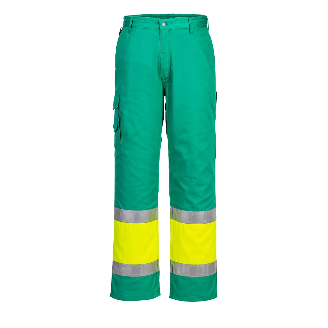 Hi-Vis Lightweight Contrast Class 1 Service Trousers Yellow/Teal