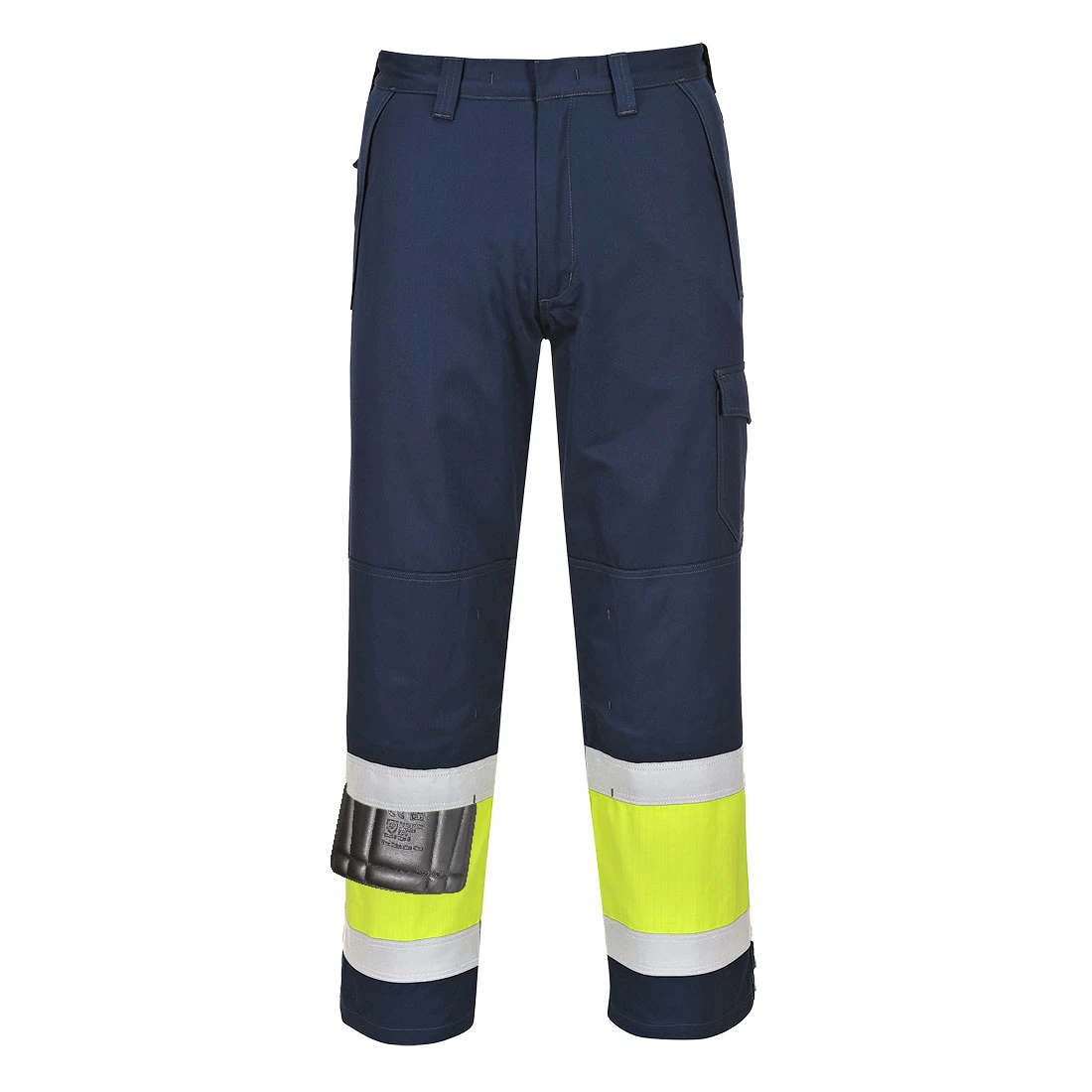 Modaflame Work Hi-Vis Class 1 Multi-Norm FR Trousers Yellow/Navy
