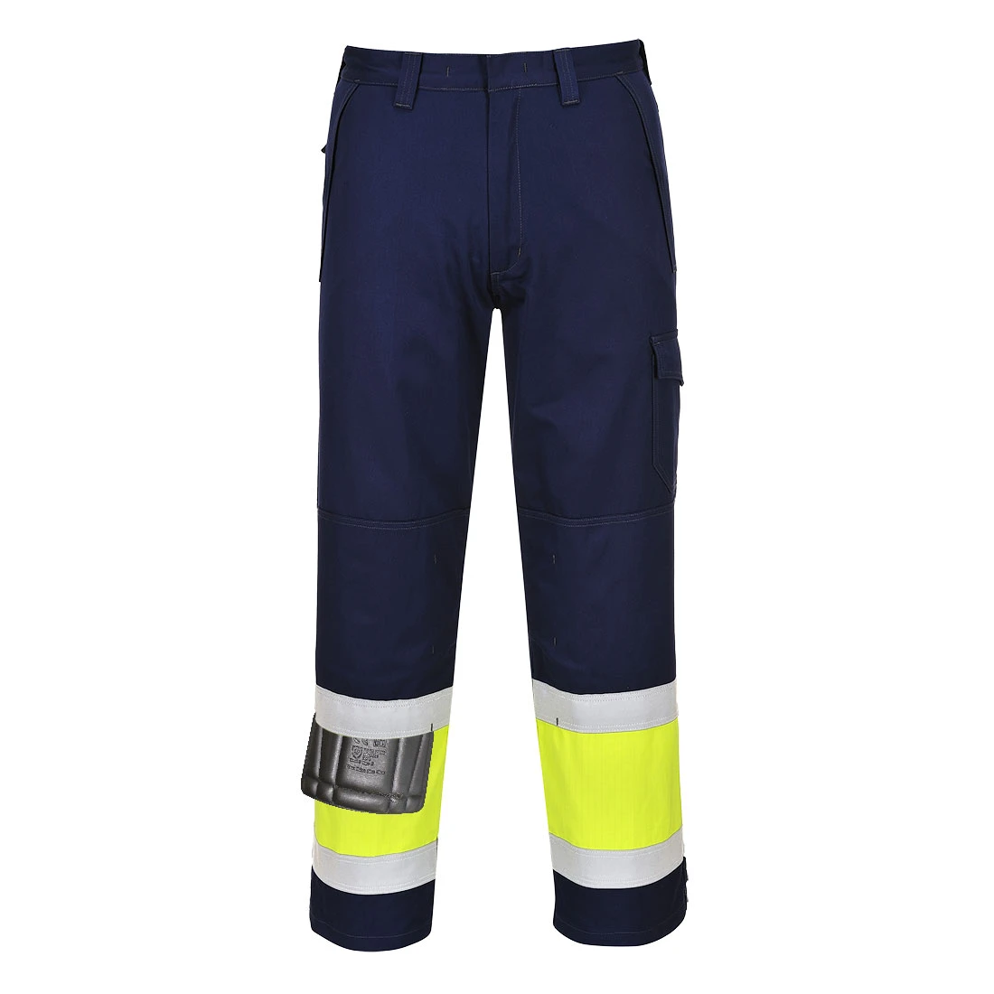 Modaflame Work Hi-Vis Class 1 Multi-Norm FR Trousers Yellow/Navy Tall Tall