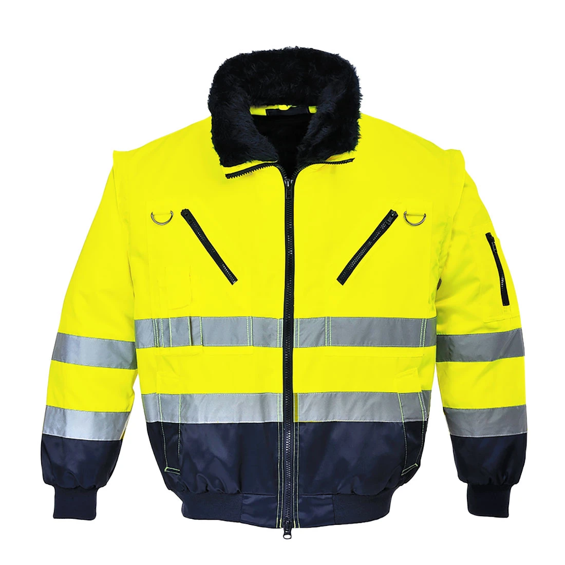 Hi-Vis 3-in-1 Contrast Pilot Jacket Yellow/Navy