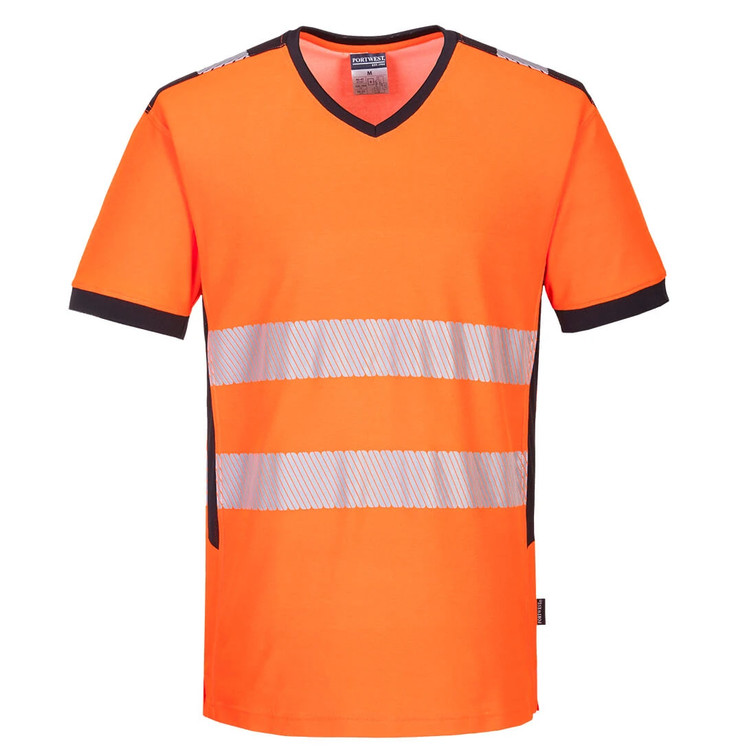 PW3 Hi-Vis V-Neck Mesh Insert T-Shirt S/S Orange/Black PW3 Hi-Vis V-Neck Mesh Insert T-Shirt S/S Orange/Black