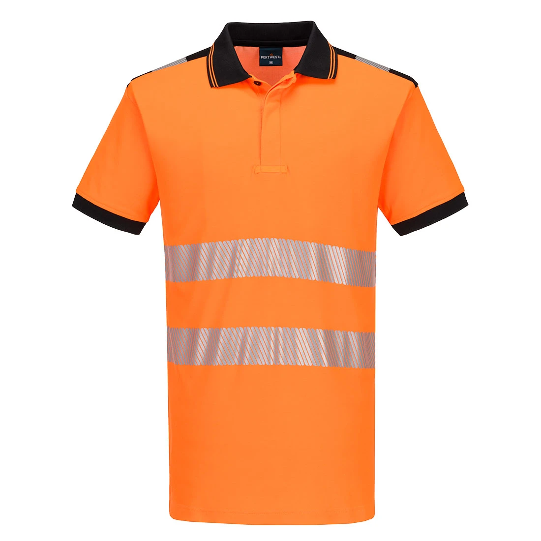 PW3 Hi-Vis Cotton Comfort Polo Shirt S/S Orange/Black