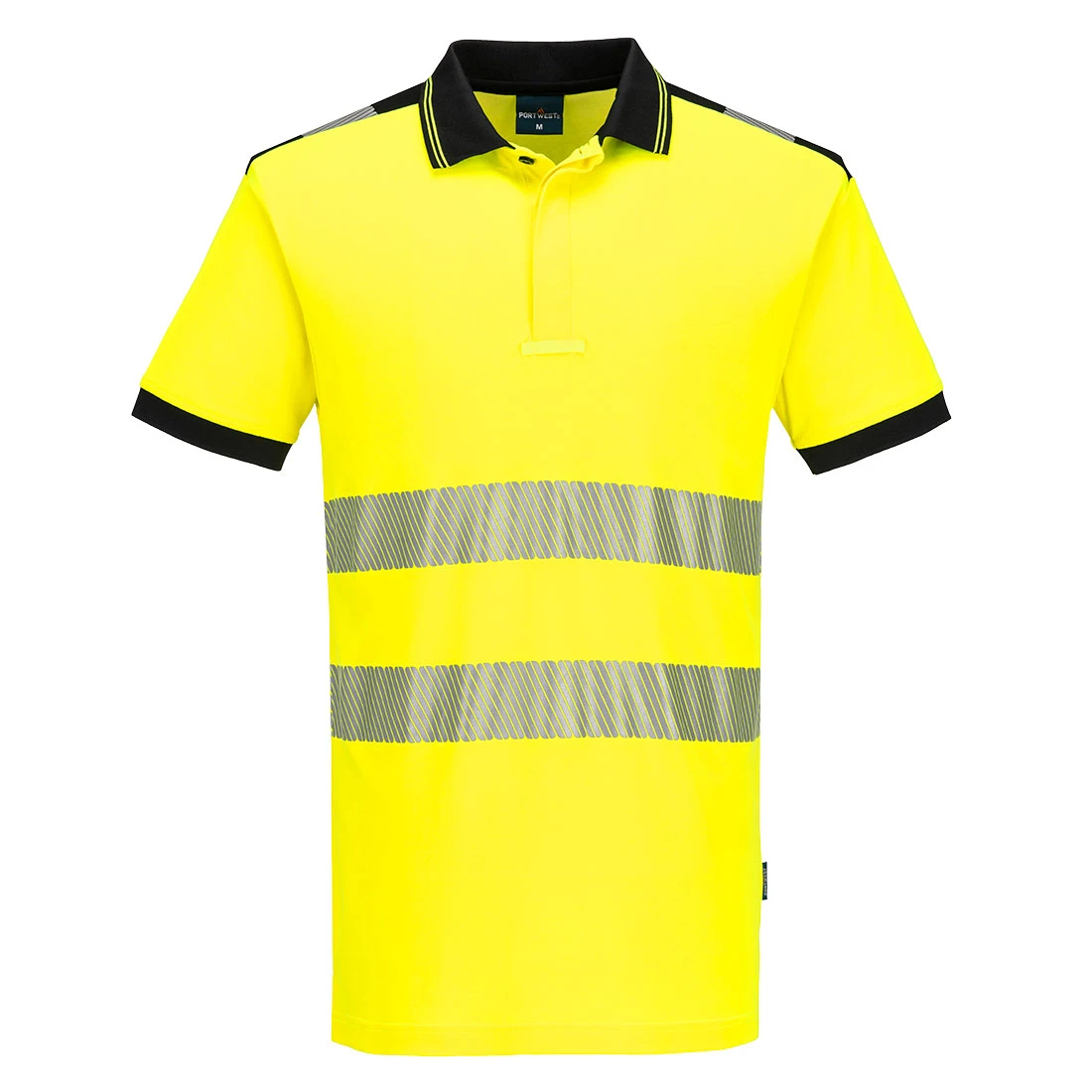 PW3 Hi-Vis Cotton Comfort Polo Shirt S/S Yellow/Black