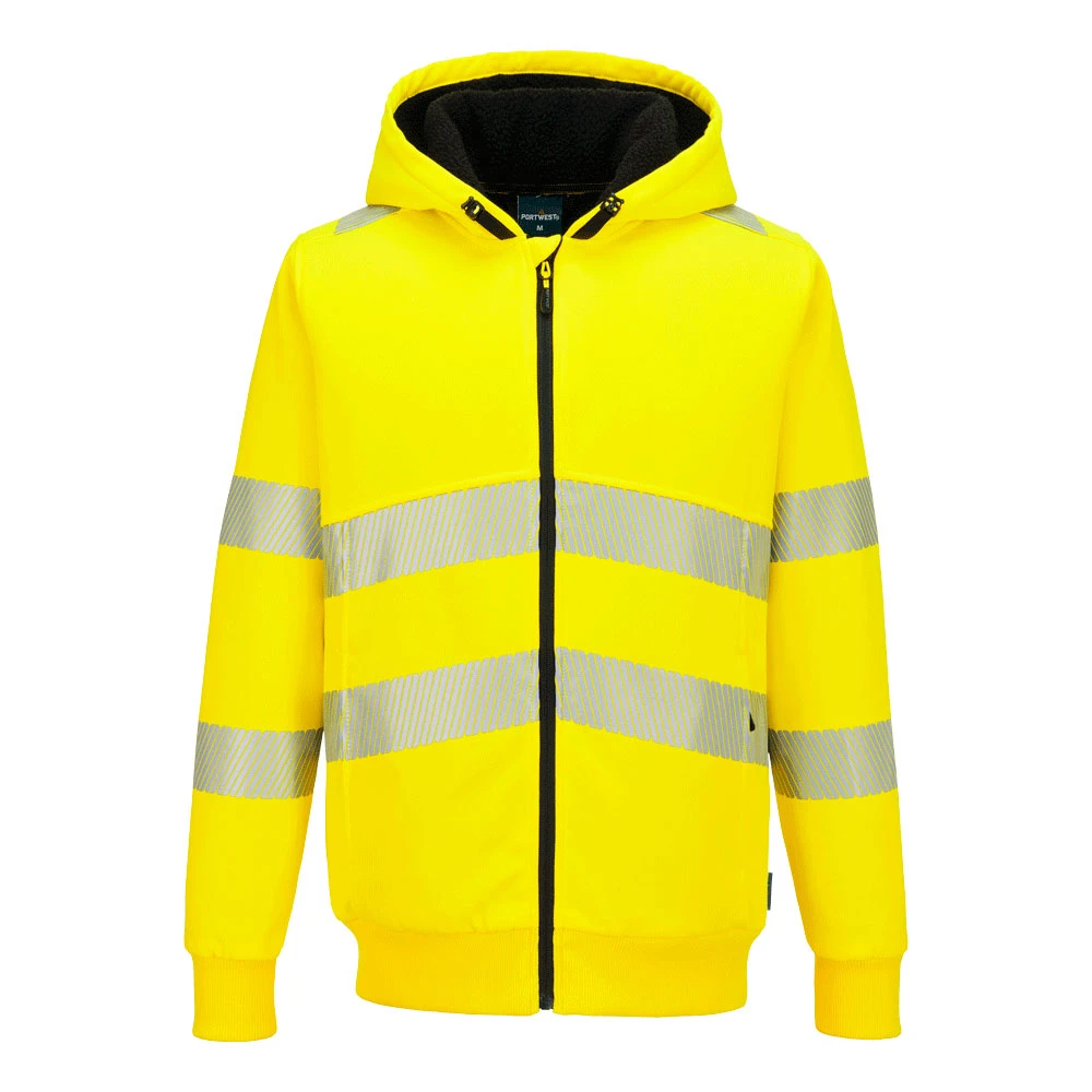 PW321 Hi-Vis Zipped Winter Hoodie Yellow