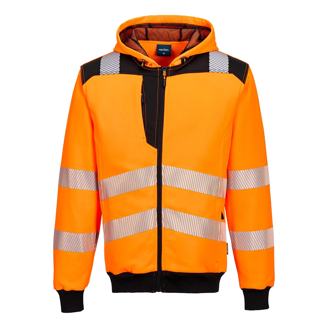 PW3 Hi-Vis Zip Hoodie Orange/Black