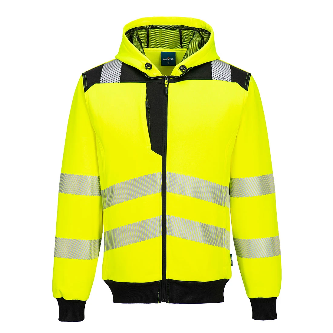 PW3 Hi-Vis Zip Hoodie Yellow/Black