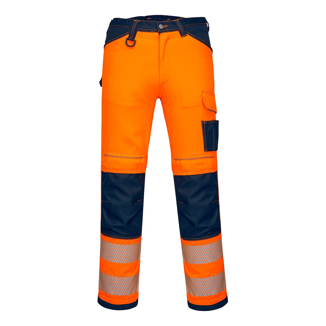 PW3 Hi-Vis Work Trousers Orange/Navy