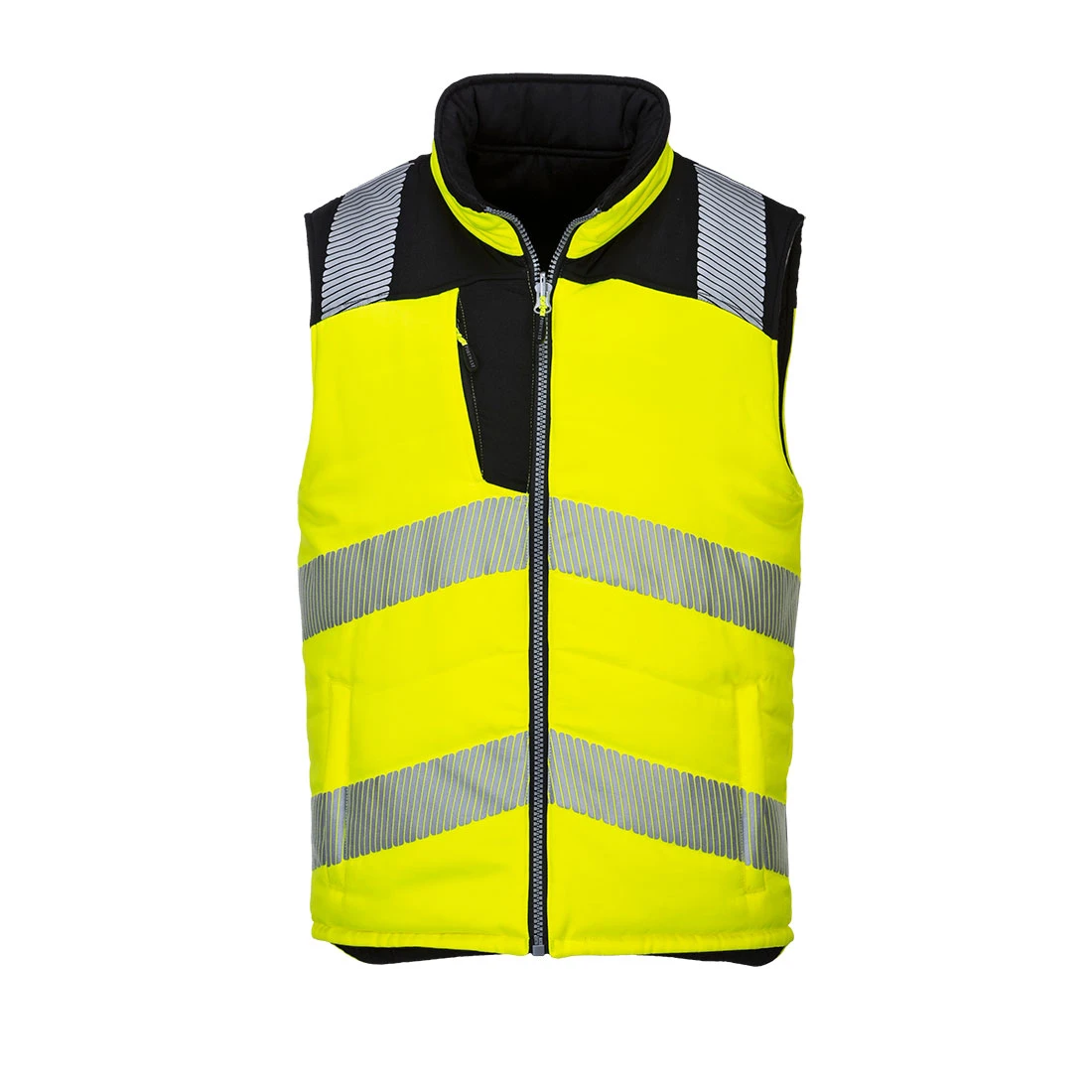 PW3 Hi-Vis Reversible Bodywarmer Yellow/Black