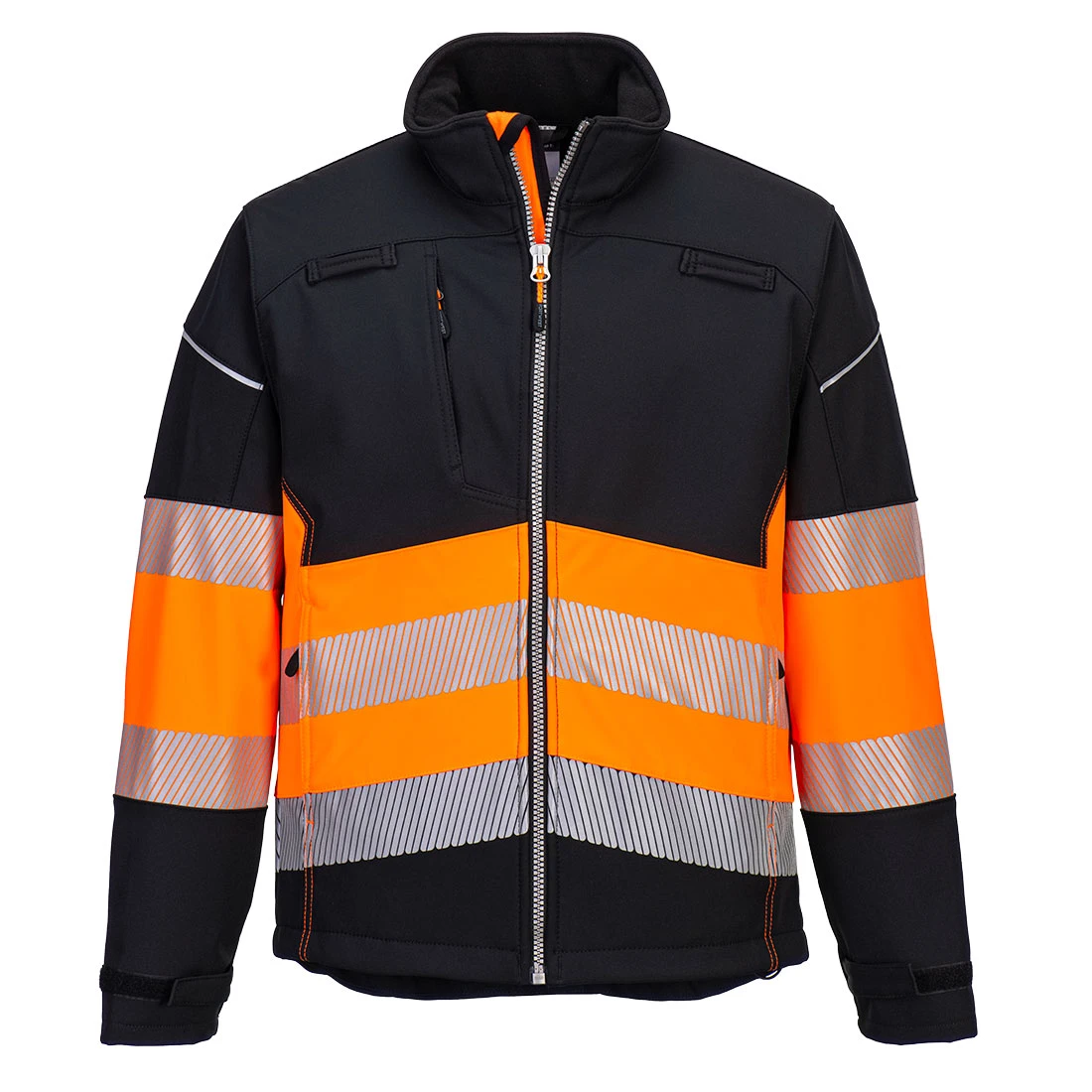 PW3 Hi-Vis Class 1 Softshell (3L) Black/Orange PW3 Hi-Vis Class 1 Softshell (3L) Black/Orange