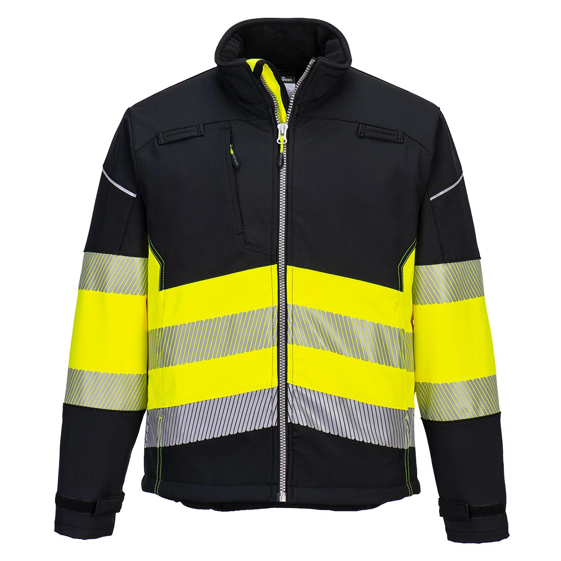 PW3 Hi-Vis Class 1 Softshell (3L) Black/Yellow