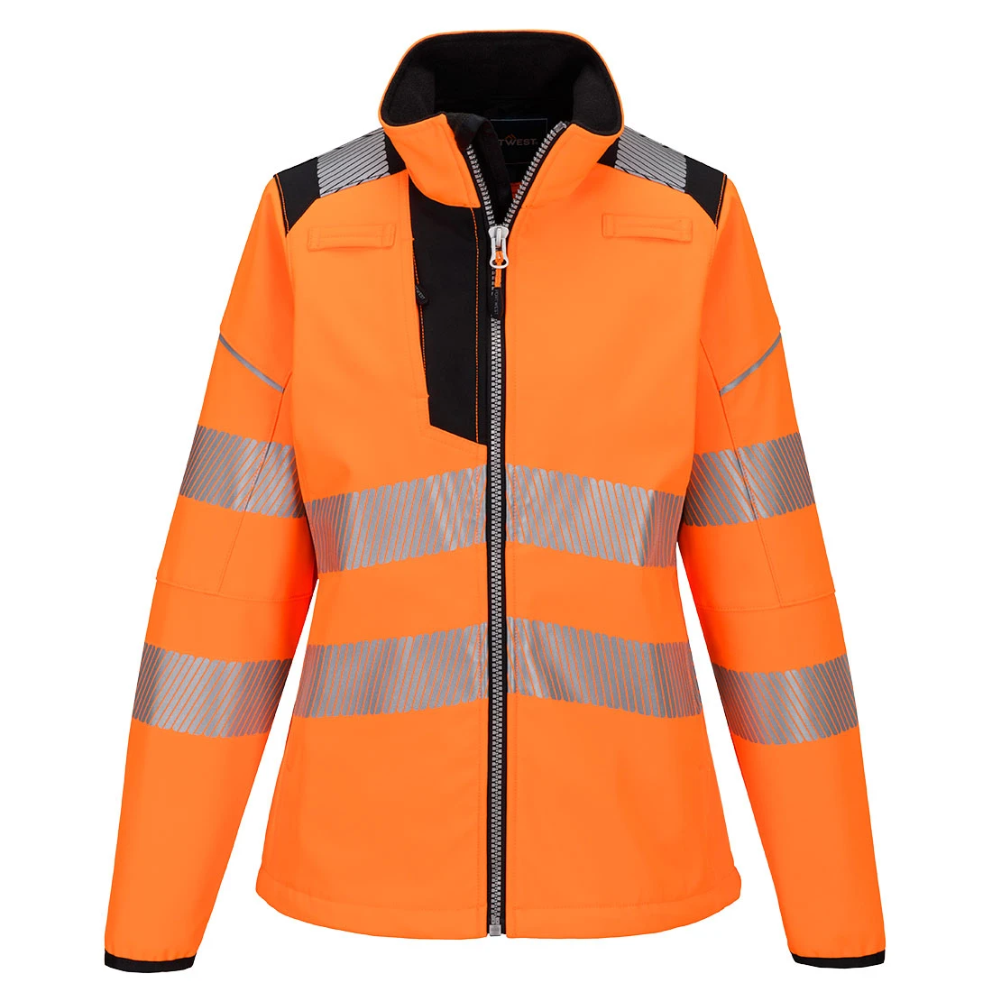 PW3 Hi-Vis Women's Softshell (3L) Orange/Black PW3 Hi-Vis Women's Softshell (3L) Orange/Black