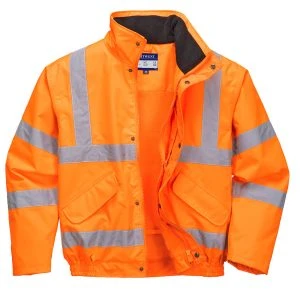 Hi-Vis Breathable Rain Bomber Jacket Orange