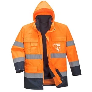 Hi-Vis 3-in-1 Contrast Lite Jacket Orange/Navy