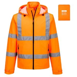 Hi-Vis Lightweight Packable Jacket Orange