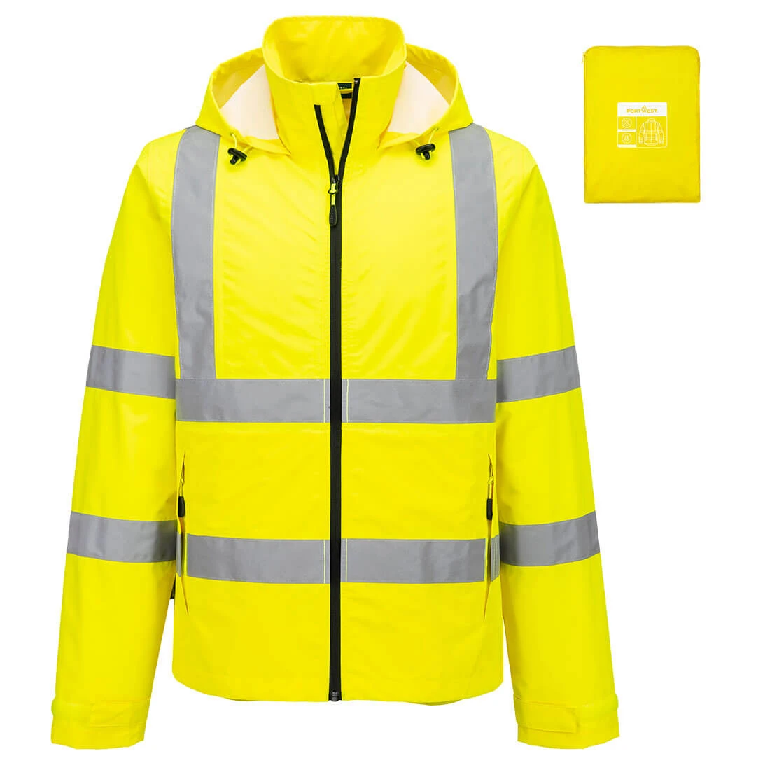 Hi-Vis Lightweight Packable Jacket Yellow