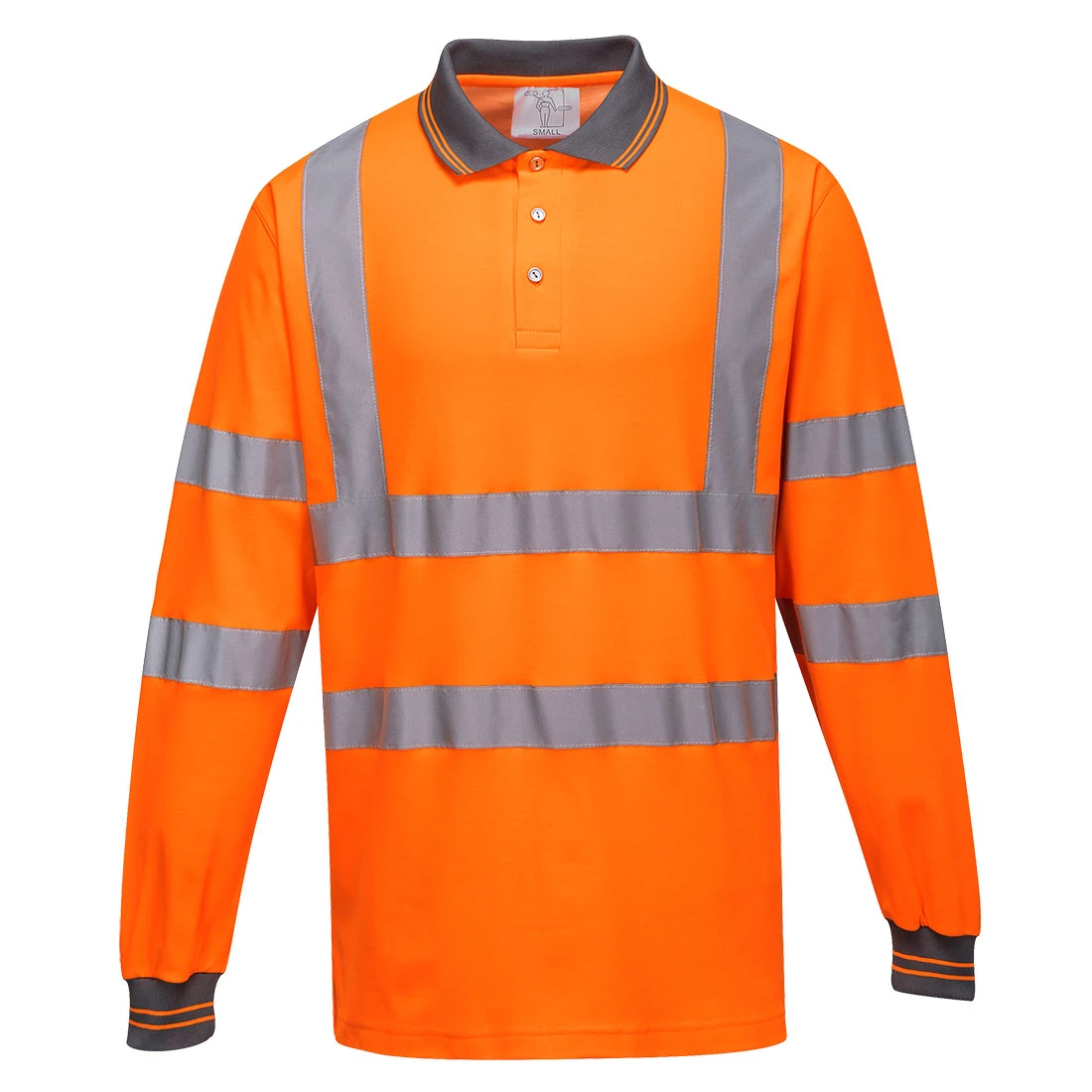 Hi-Vis Cotton Comfort Polo Shirt L/S Orange