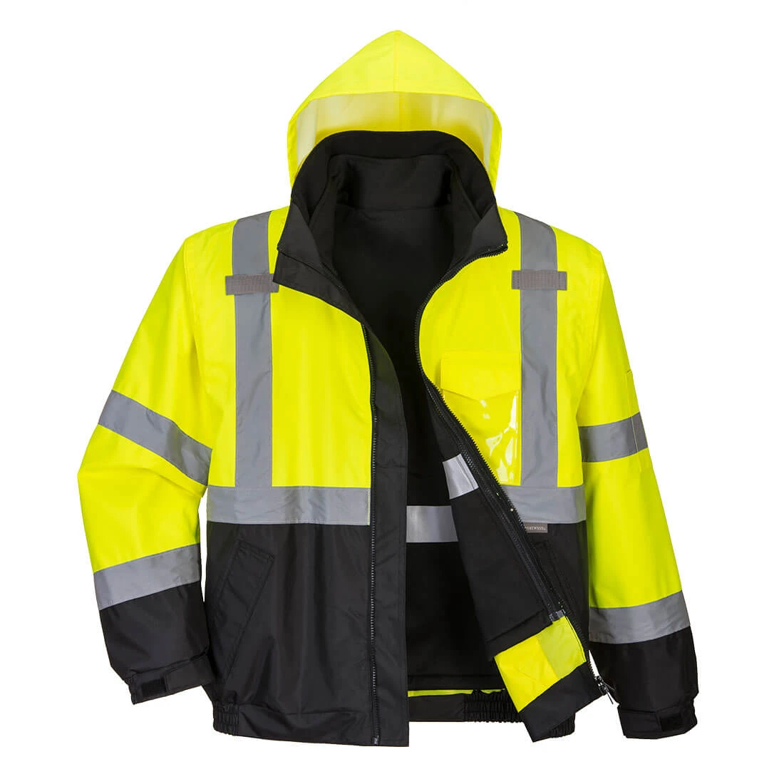 Hi-Vis 3-in-1 Contrast Premium Bomber Jacket Yellow/Black Hi-Vis 3-in-1 Contrast Premium Bomber Jacket Yellow/Black
