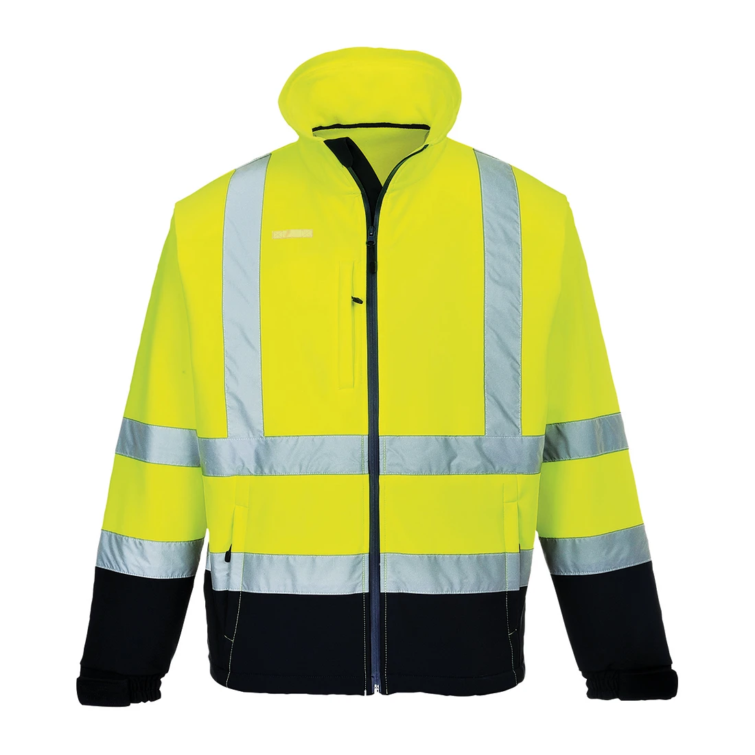 Hi-Vis Contrast Softshell (3L) Yellow/Navy