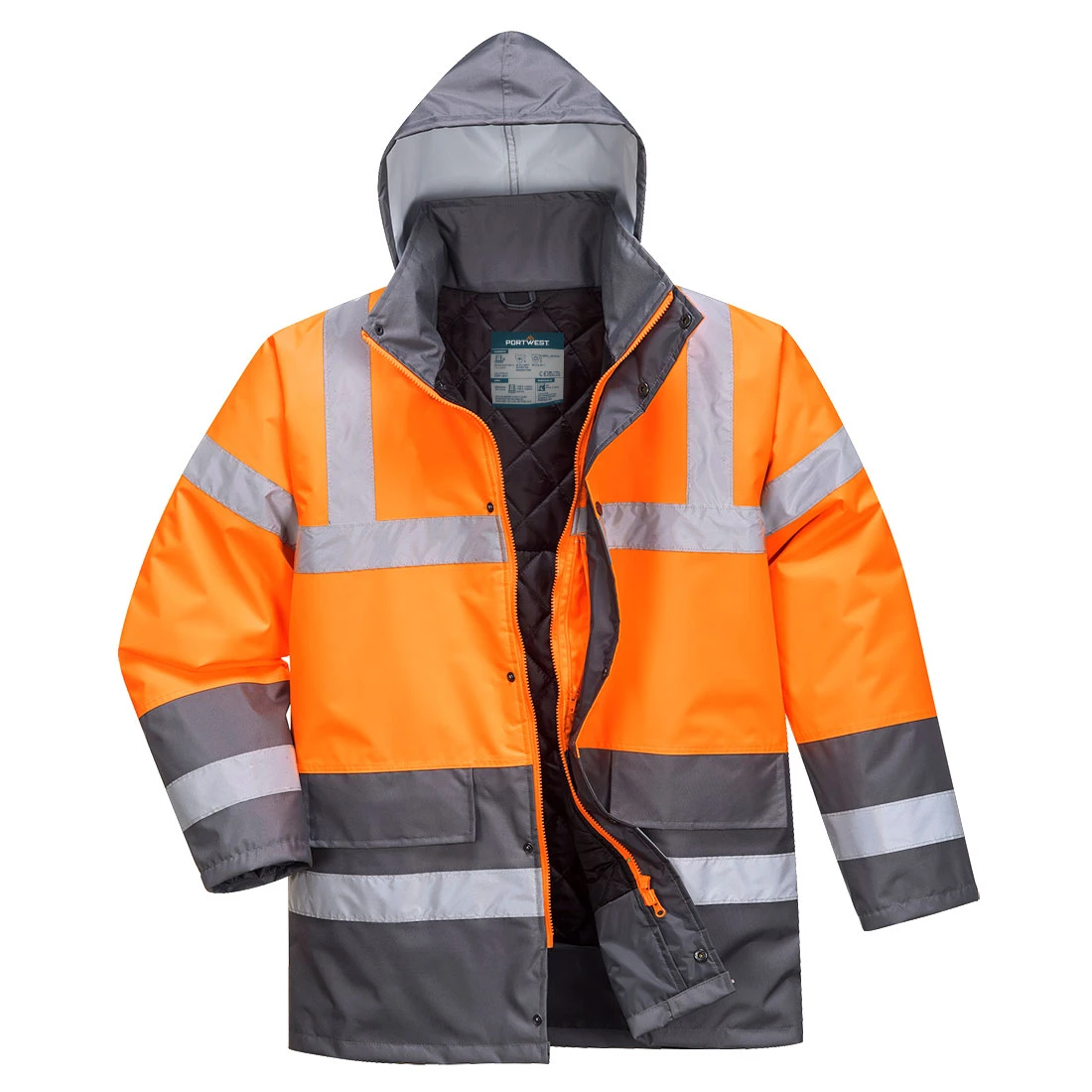 Hi-Vis Contrast Winter Traffic Jacket Orange/Grey
