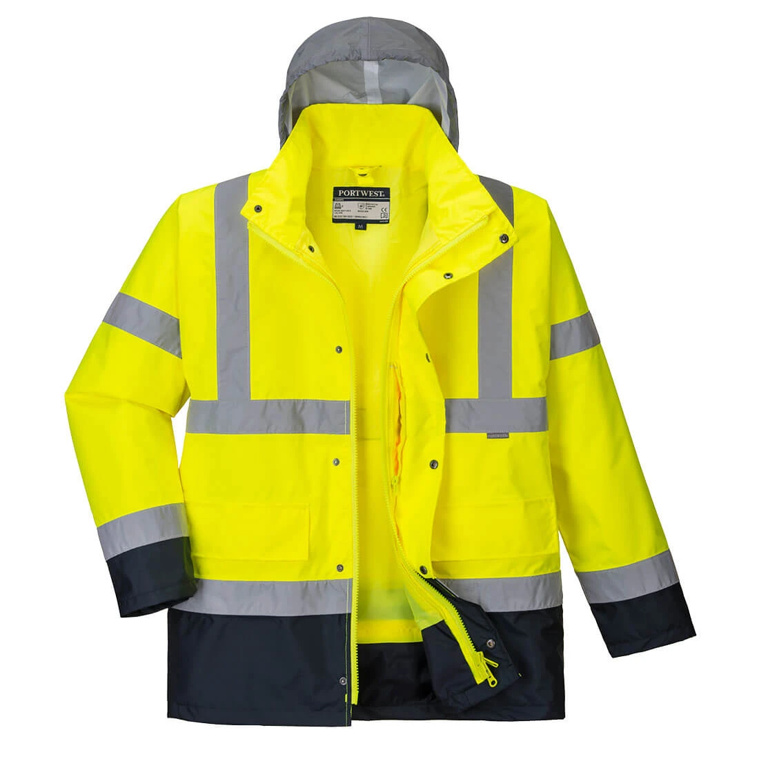 Hi-Vis 4-in-1 Contrast Traffic Jacket Yellow/Navy